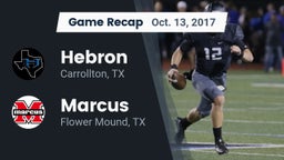 Recap: Hebron  vs. Marcus  2017