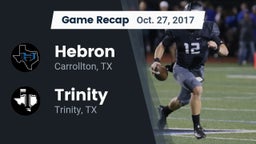 Recap: Hebron  vs. Trinity  2017