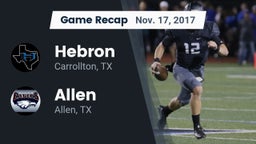 Recap: Hebron  vs. Allen  2017