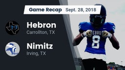 Recap: Hebron  vs. Nimitz  2018
