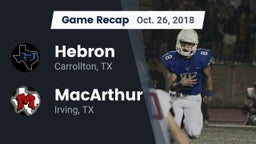 Recap: Hebron  vs. MacArthur  2018