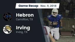 Recap: Hebron  vs. Irving  2018