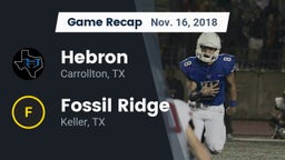 Recap: Hebron  vs. Fossil Ridge  2018