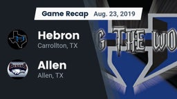 Recap: Hebron  vs. Allen  2019