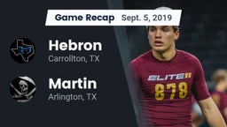 Recap: Hebron  vs. Martin  2019