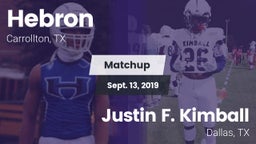 Matchup: Hebron  vs. Justin F. Kimball  2019