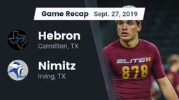 Recap: Hebron  vs. Nimitz  2019