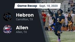 Recap: Hebron  vs. Allen  2020