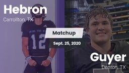 Matchup: Hebron  vs. Guyer  2020