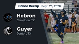 Recap: Hebron  vs. Guyer  2020