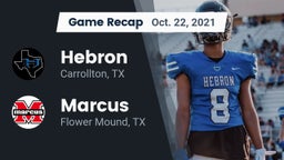 Recap: Hebron  vs. Marcus  2021