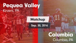 Matchup: Pequea Valley High vs. Columbia  2016