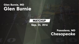 Matchup: Glen Burnie High vs. Chesapeake  2016