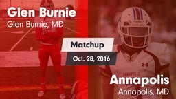 Matchup: Glen Burnie High vs. Annapolis  2016