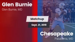 Matchup: Glen Burnie High vs. Chesapeake  2018