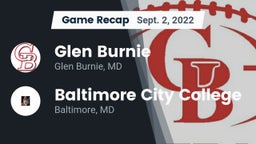 Recap: Glen Burnie  vs. Baltimore City College  2022