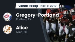 Recap: Gregory-Portland  vs. Alice  2019