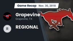 Recap: Grapevine  vs. REGIONAL 2018