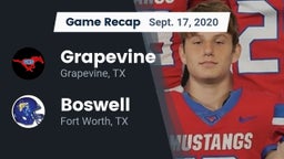 Recap: Grapevine  vs. Boswell   2020