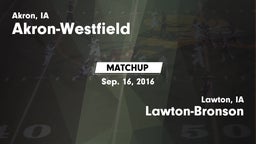 Matchup: Akron-Westfield vs. Lawton-Bronson  2016