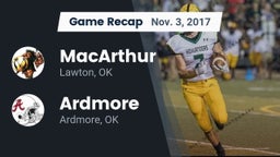 Recap: MacArthur  vs. Ardmore  2017