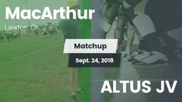 Matchup: MacArthur High vs. ALTUS JV 2018