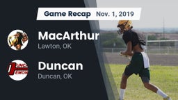 Recap: MacArthur  vs. Duncan  2019