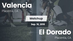 Matchup: Valencia  vs. El Dorado  2016