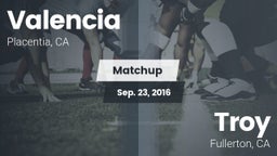Matchup: Valencia  vs. Troy  2016