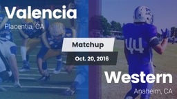 Matchup: Valencia  vs. Western  2016