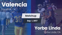 Matchup: Valencia  vs. Yorba Linda  2017