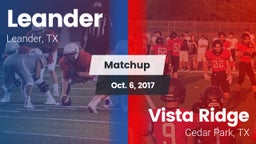 Matchup: Leander vs. Vista Ridge  2017
