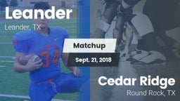 Matchup: Leander vs. Cedar Ridge  2018