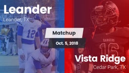Matchup: Leander vs. Vista Ridge  2018