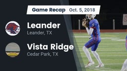 Recap: Leander  vs. Vista Ridge  2018