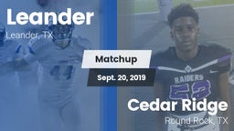 Matchup: Leander vs. Cedar Ridge  2019