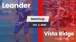 Matchup: Leander vs. Vista Ridge  2020