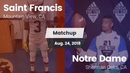 Matchup: Saint Francis High vs. Notre Dame  2018