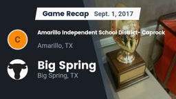 Recap: Amarillo Independent School District- Caprock  vs. Big Spring  2017