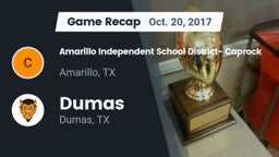 Recap: Amarillo Independent School District- Caprock  vs. Dumas  2017