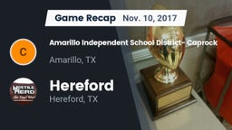 Recap: Amarillo Independent School District- Caprock  vs. Hereford  2017