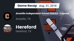 Recap: Amarillo Independent School District- Caprock  vs. Hereford  2018