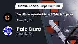 Recap: Amarillo Independent School District- Caprock  vs. Palo Duro  2018