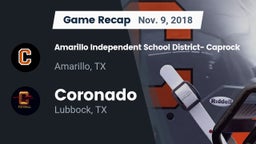 Recap: Amarillo Independent School District- Caprock  vs. Coronado  2018