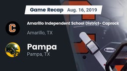 Recap: Amarillo Independent School District- Caprock  vs. Pampa  2019