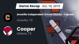 Recap: Amarillo Independent School District- Caprock  vs. Cooper  2019