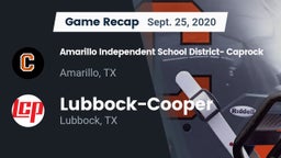 Recap: Amarillo Independent School District- Caprock  vs. Lubbock-Cooper  2020