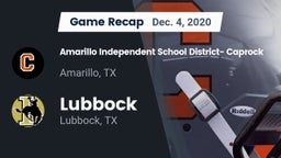 Recap: Amarillo Independent School District- Caprock  vs. Lubbock  2020