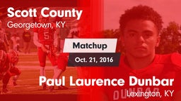 Matchup: Scott County High vs. Paul Laurence Dunbar  2016