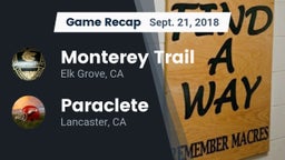 Recap: Monterey Trail  vs. Paraclete  2018